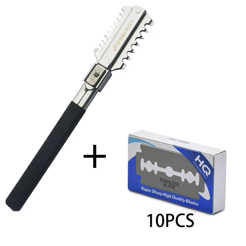 Men'S Grooming Scissors - Doppel-Edge Rasieren Haarschnitt Rasiermesser Klingen Manuelle