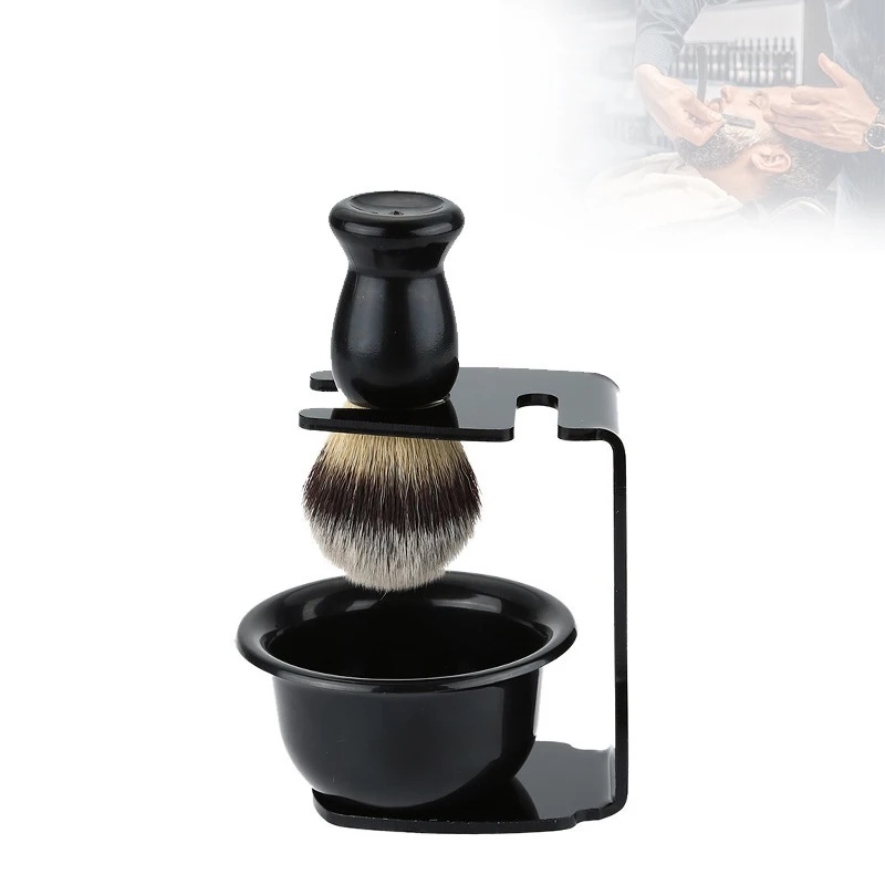 Men'S Grooming Pictures - Rasierpinsel und Schüssel mit Acryl-Ständer Schwarz