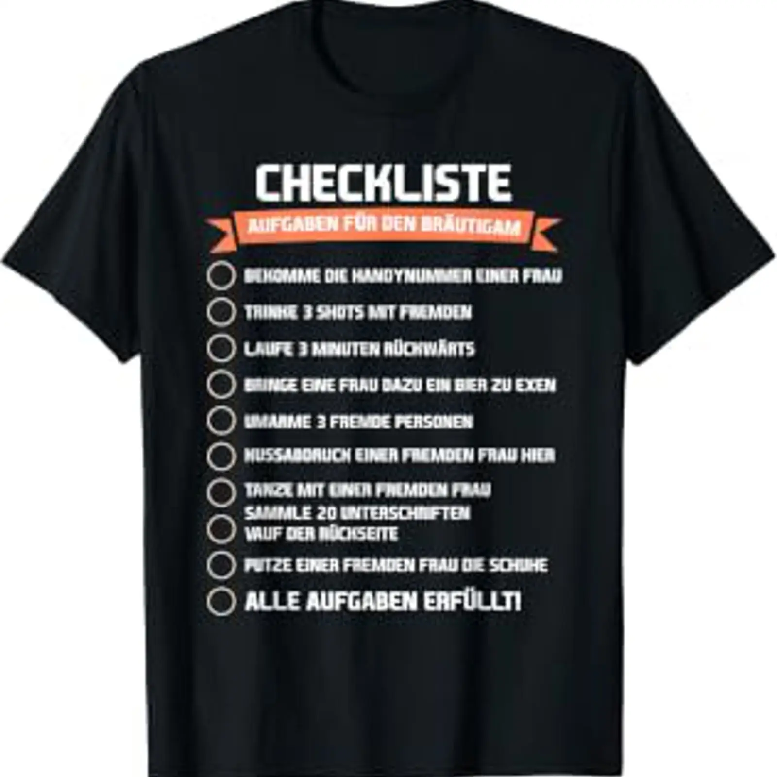 Men'S Grooming Checklist - Bräutigam JGA Aufgaben-Checkliste Junggesellenabschied DIY T-Shirt