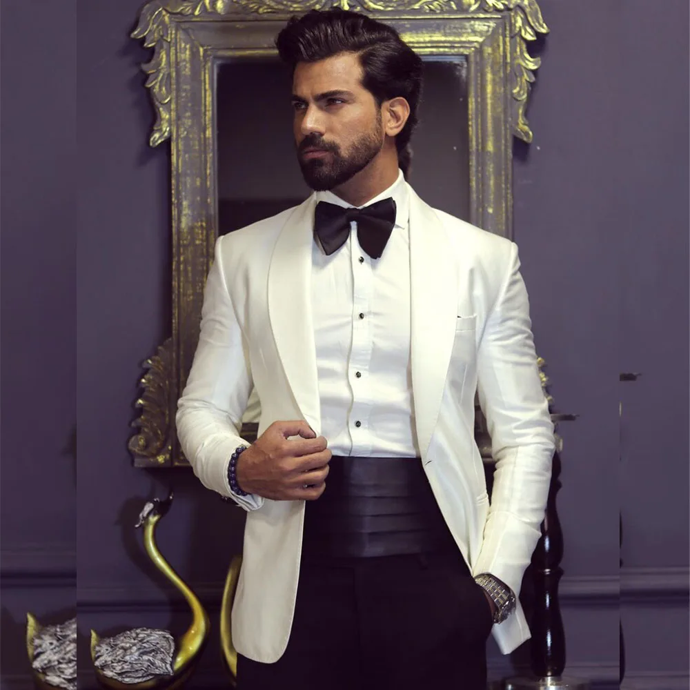 Men'S Grooming Room - Klassische englische Art weiße Jacke schwarze