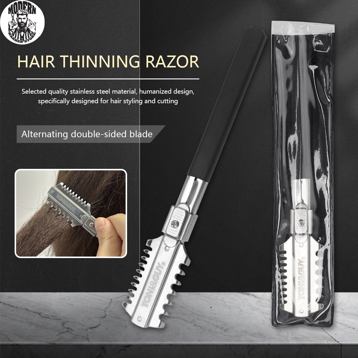 Men'S Grooming Scissors - Salon Doppelklingen-Rasiermesser für Haarschnitte, manuelle Haarschneidewerkzeuge,