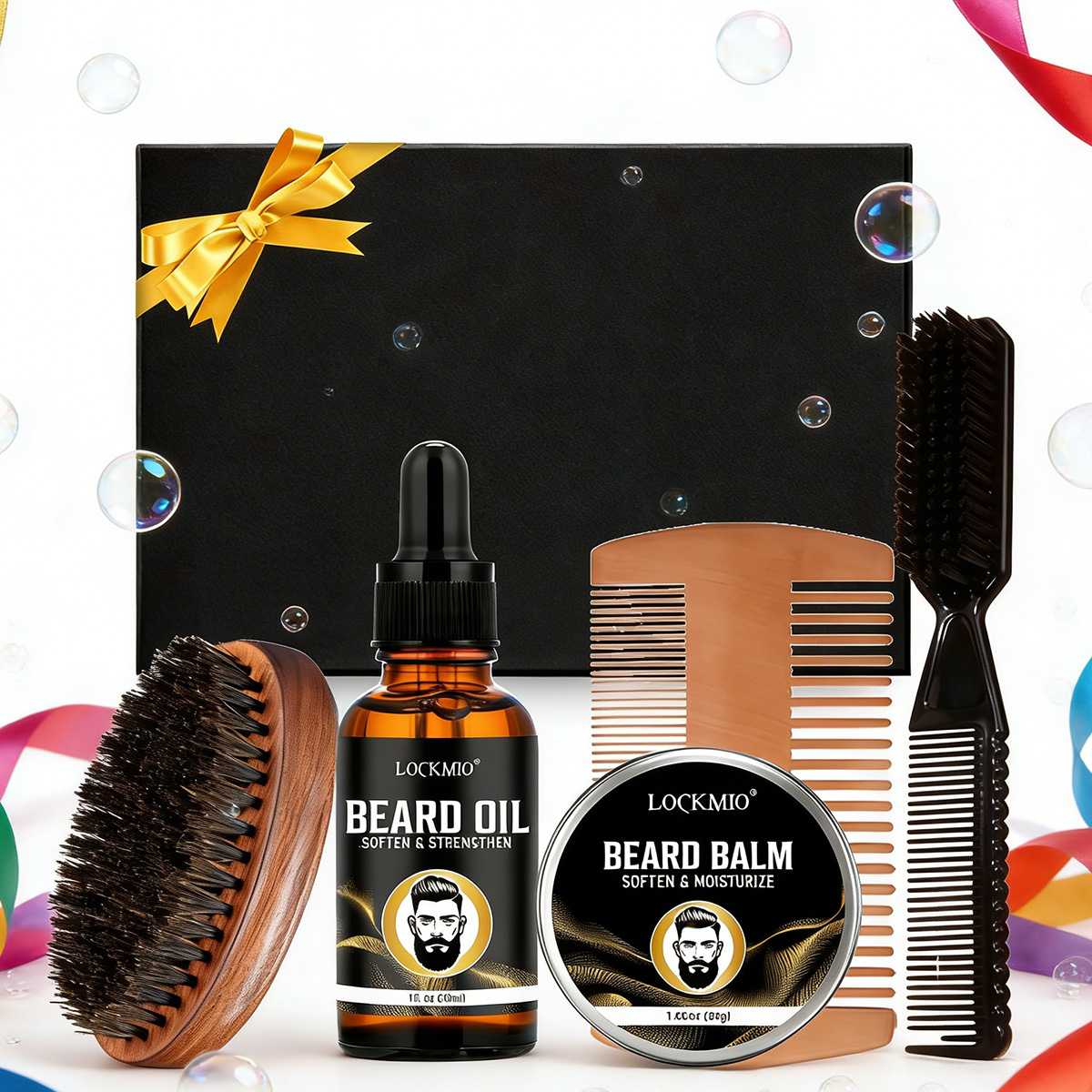 Beard Oil Growth - LOCKMIO Bartpflege-Stylingprodukt für Männer Langanhaltend Feuchtigkeitsspendendes