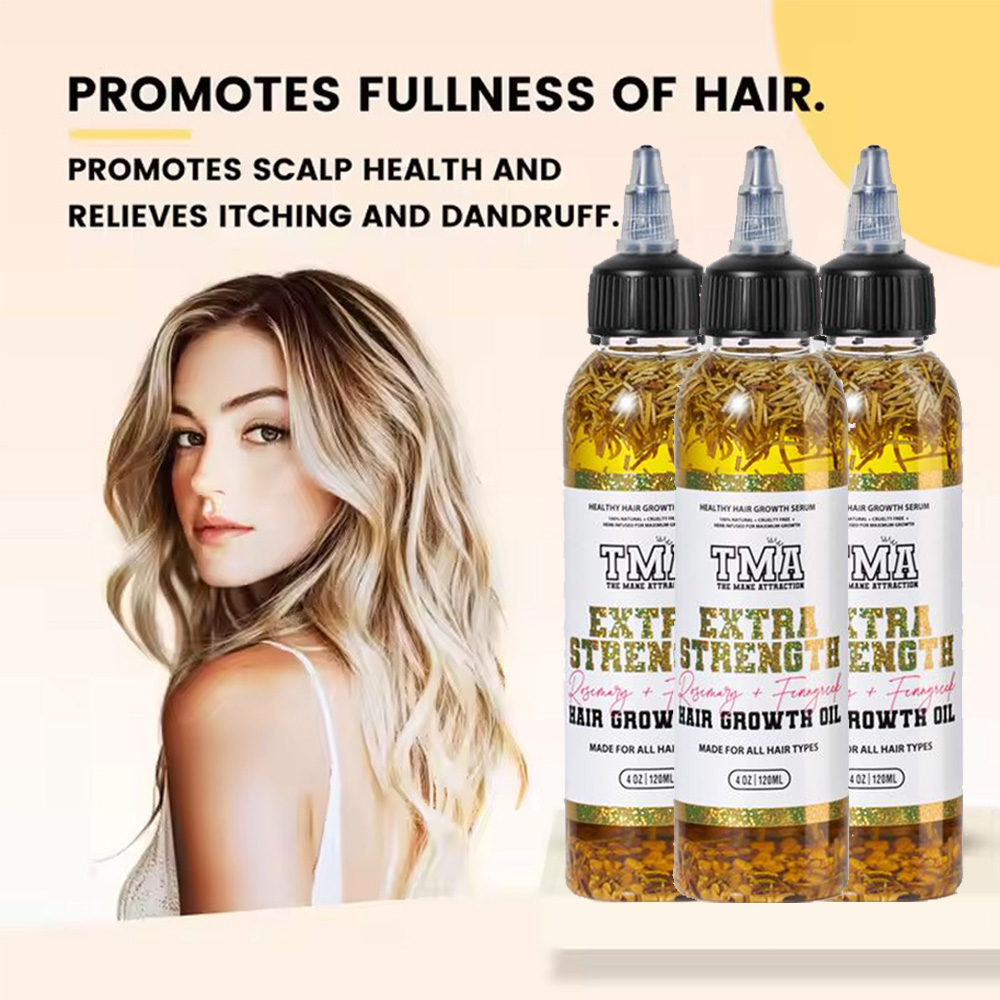 Beard Oil Growth - Extra Starkes Rosmarin+Bockshornklee Kräuter-Haarwuchsöl 4oz für